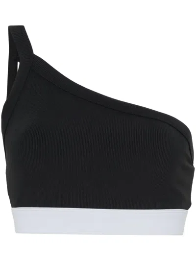 P.e Nation Mark One One-shoulder Sports Bra In Black