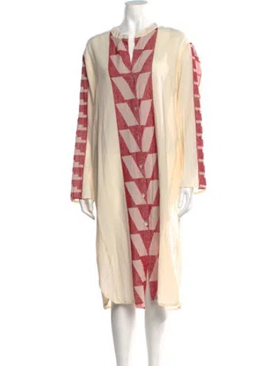 Pre-owned Pearl & Caviar Graphic Print Long Dress W/ Tags In Multicolor
