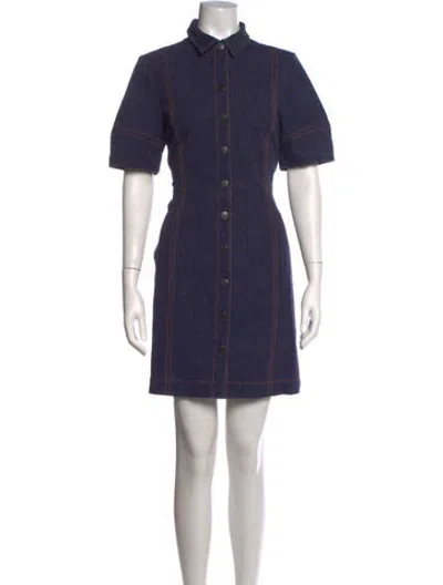 Pre-owned Pearl By Lela Rose Mini Dress In Blue