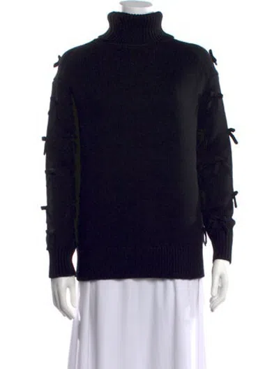 Pre-owned Pearl By Lela Rose Wool Turtleneck Sweater In Black
