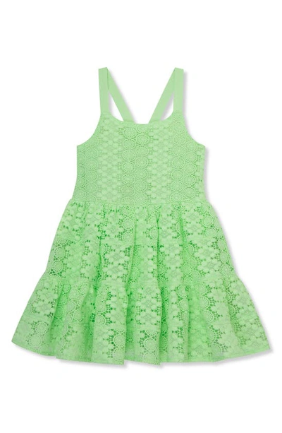 Peek Aren't You Curious Kids' Allover Lace Dress In Light Green