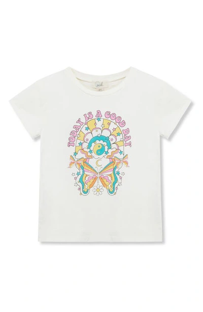 Peek Aren't You Curious Kids' Today Is A Good Day Cotton Graphic T-shirt In Off-white