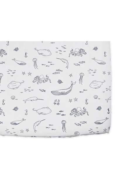 Pehr Bunny Hop Organic Cotton Crib Sheet In Life Aquatic