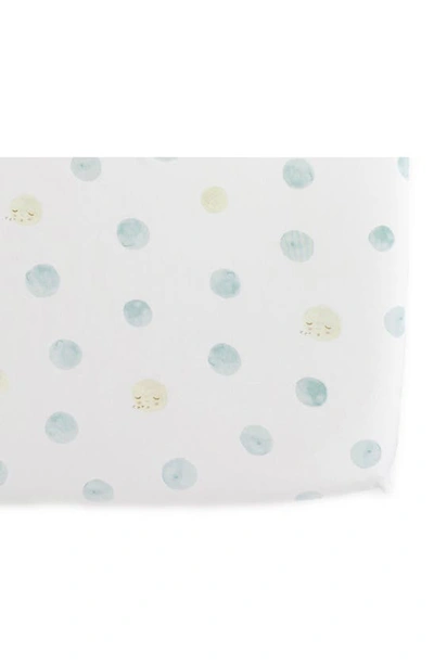 Pehr Bunny Hop Organic Cotton Crib Sheet In Luna Dusk