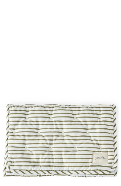 Pehr On The Go Coated Organic Cotton Changing Pad In Stripes Away Olive