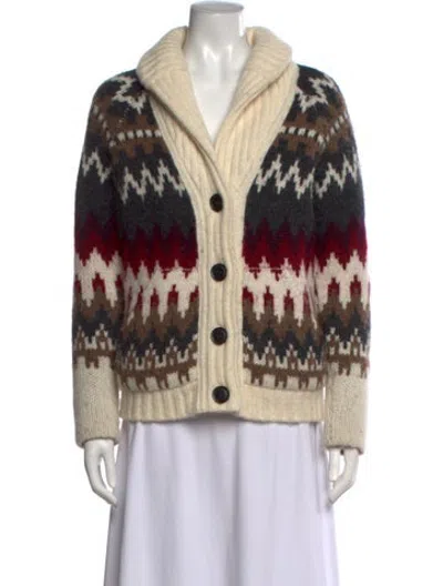 Pre-owned Pendleton Baby Alpaca Patterned Sweater In Neutrals