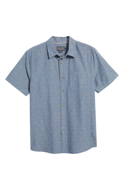 Pendleton Colfax Diamond Dobby Short Sleeve Button-up Shirt In Dark Indigo