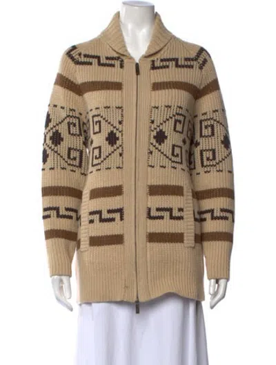 Pre-owned Pendleton Lambswool Patterned Sweater In Neutrals
