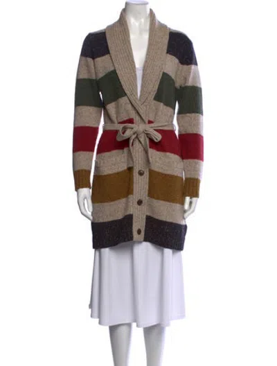Pre-owned Pendleton Lambswool Striped Sweater In Neutrals