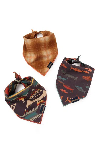 Pendleton Set Of 3 Pet Bandanas In River Bend