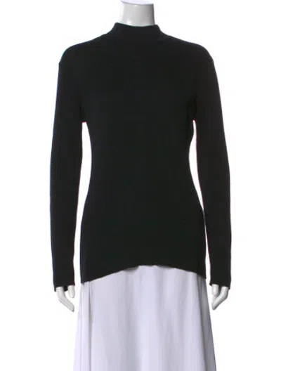 Pre-owned Pendleton Silk Mock Neck Sweater In Black