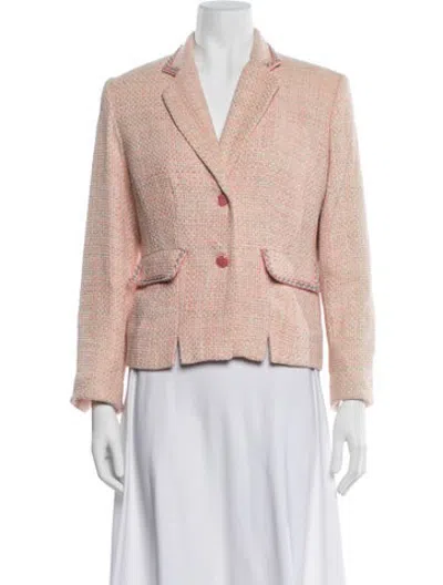 Pre-owned Pendleton Silk Tweed Pattern Blazer In Pink