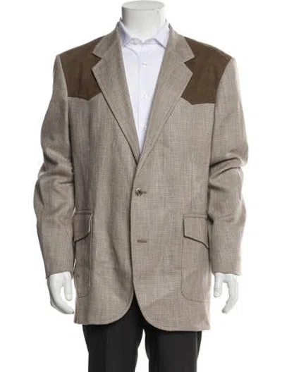 Pre-owned Pendleton Tweed Pattern Blazer In Neutrals