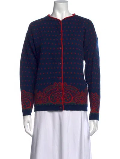 Pre-owned Pendleton Virgin Wool Patterned Sweater In Blue