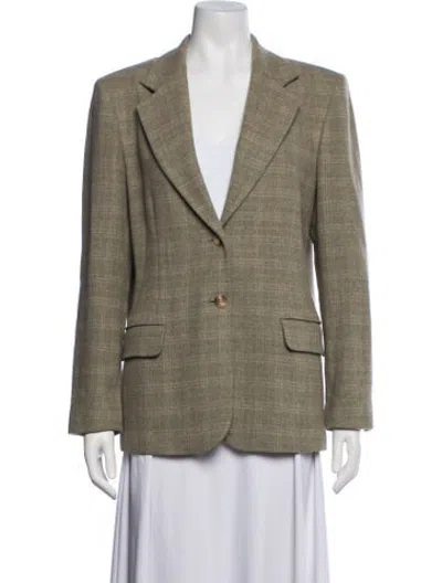Pre-owned Pendleton Wool Plaid Print Blazer In Neutrals
