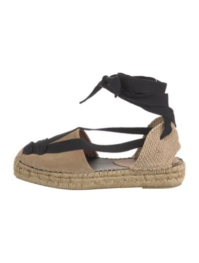Pre-owned Penelope Chilvers Suede Espadrilles In Black/neutrals