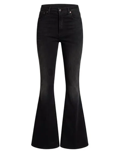 People (+)  Woman Jeans Black Size 26 Cotton, Elastomultiester, Elastane