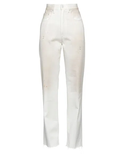 People (+)  Woman Jeans Ivory Size 26 Cotton In White