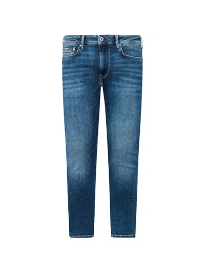 Pepe Jeans Stanley Mid-rise Whiskered Jeans In Blue