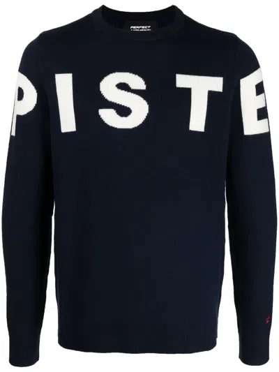 Perfect Moment Piste Two-tone Jumper In Navy