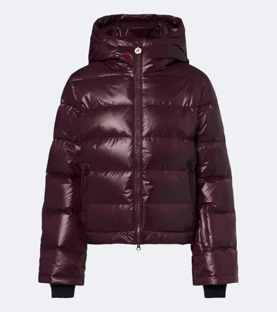 Perfect Moment Polar Flare Down Ski Jacket In Burgundy
