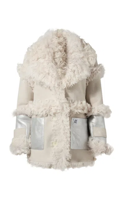 Perfect Moment Reversible Shearling Apres Jacket In Multi