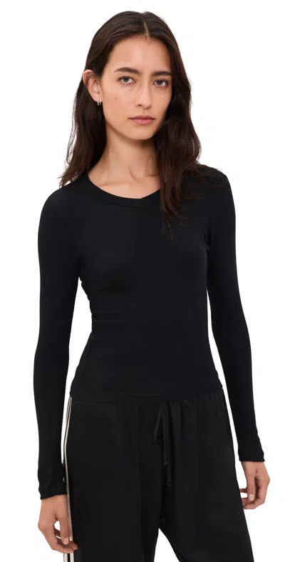 Perfectwhitetee Bianca Micro Modal V Neck Tee True Black