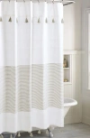 Peri Home Panama Stripe Shower Curtain In Taupe