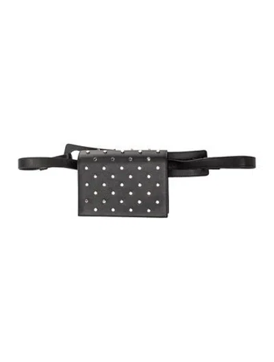 Pre-owned Perrin Leather Belt Bag In Black