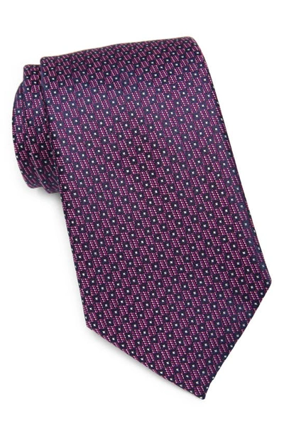 Perry Ellis Dovalle Minidot Tie In Magenta