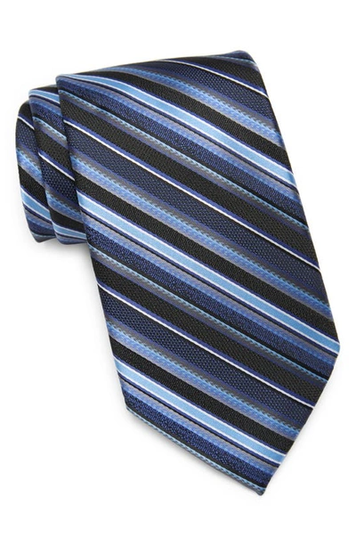 Perry Ellis Holdren Stripe Tie In Black Blue