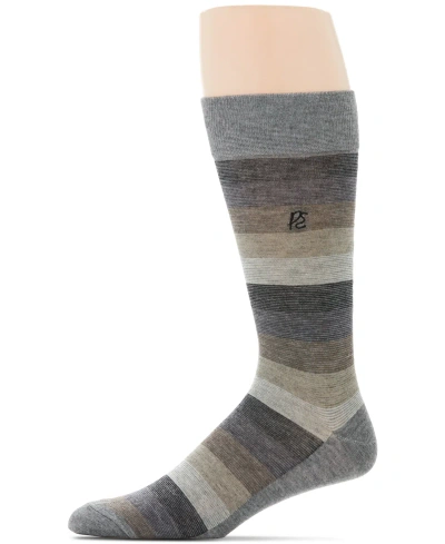 Perry Ellis Portfolio Men's Ombre Stripe Dress Socks In Charcoal