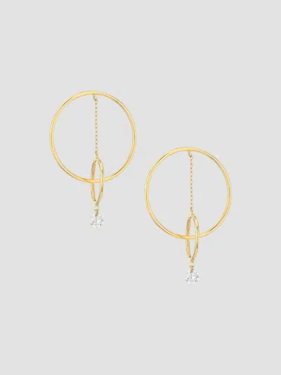 Persée Women's Turn Around 18k Yellow Gold & Diamond Hoop Earrings