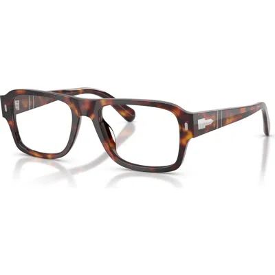 Persol 53mm Rectangle Optical Glasses In Tortoise