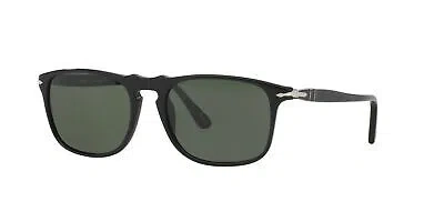 Pre-owned Persol Po 3059s Black/grey Green 54/18/145 Men Sunglasses