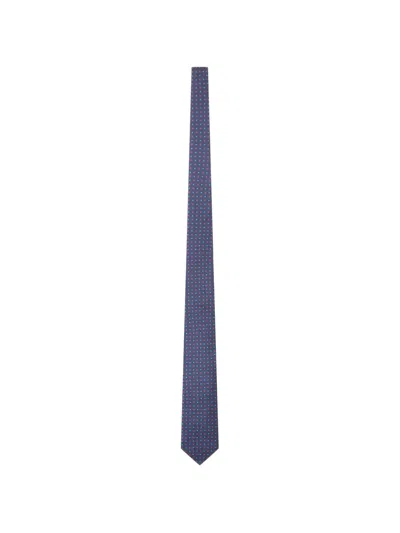 Personality Geometric-pattern Silk Tie In Blue