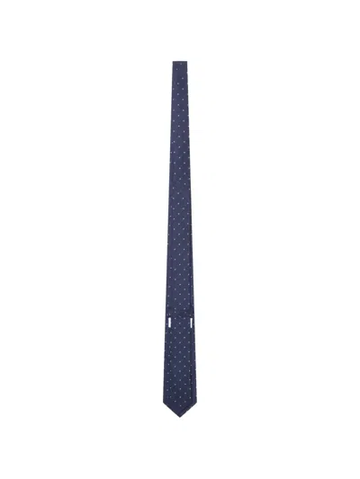 Personality Micro-polka Dot Silk Tie In Blue