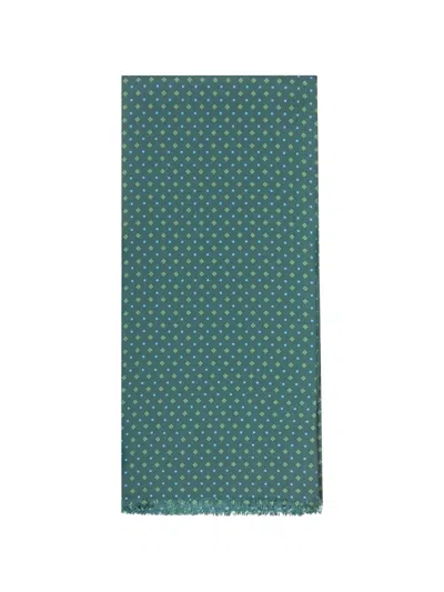Personality X Suit Geometric-print Silk Scarf In Green