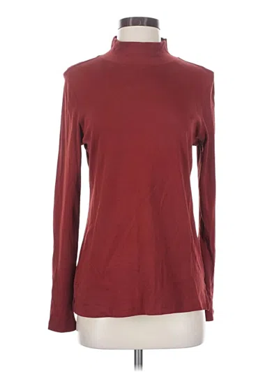 Pre-owned Peruvian Connection Long Sleeve Turtleneck In Burgundy