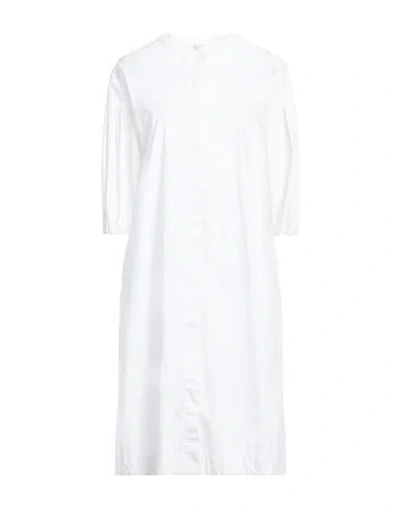 Peserico Easy Woman Midi Dress White Size 6 Cotton, Polyamide, Elastane
