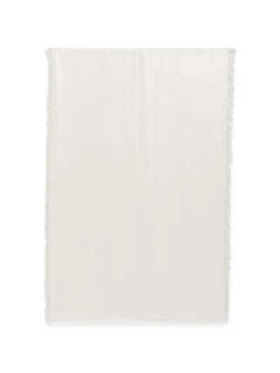 Peserico Frayed Shimmering Scarf In White