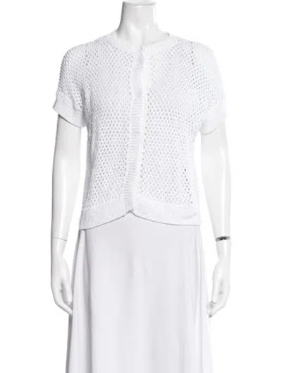 Pre-owned Peserico Open Front Sweater In White