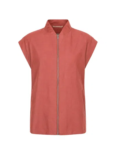 Peserico Zip-up High-neck Waistcoat In Pink
