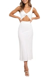 Petal And Pup Apollo Cutout Detail Midi Dress In White