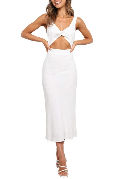 Petal And Pup Apollo Cutout Detail Midi Dress In White