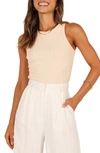 Petal And Pup Ari Cotton Rib Tank In Beige