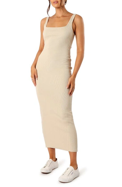 Petal And Pup Cynthia Ribbed Maxi Tank Dress In Cream