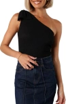 Petal And Pup Jordana One-shoulder Bodysuit In Black