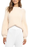 Petal And Pup London Blouson Sleeve Sweater In Beige
