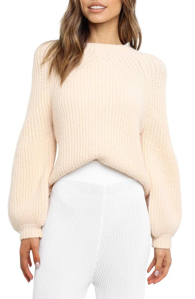 Petal And Pup London Blouson Sleeve Sweater In Beige